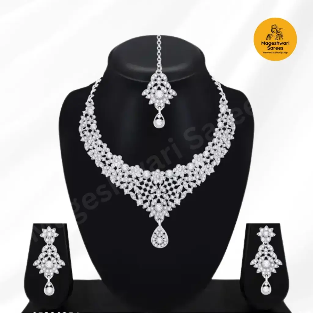 Rhodium Plated Necklace Set