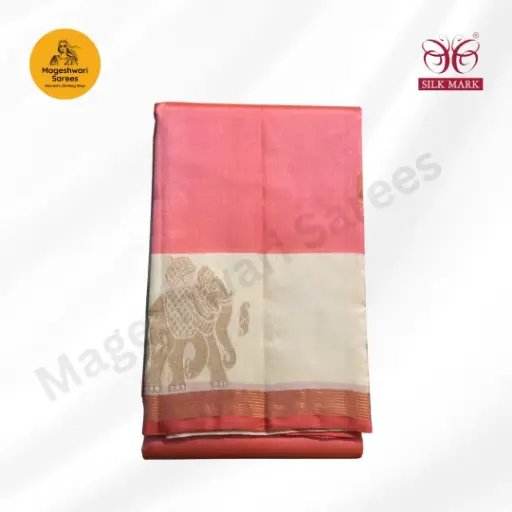 Pure Silk Saree (orange with sandal)